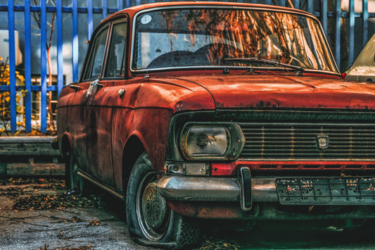 vintage red color car