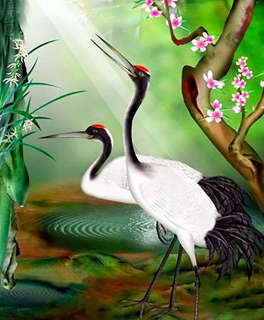 Whooping Crane Pair Diamond Painting Kit