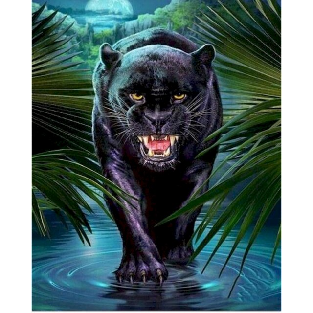 Black panther diamond painting art