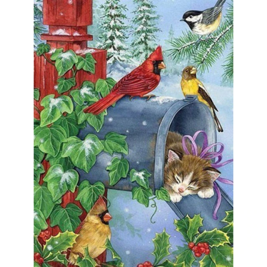 Winter birds diamond painting art