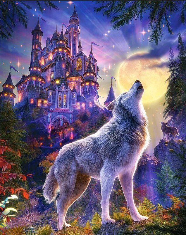 Wolf Castle Paint by Diamonds