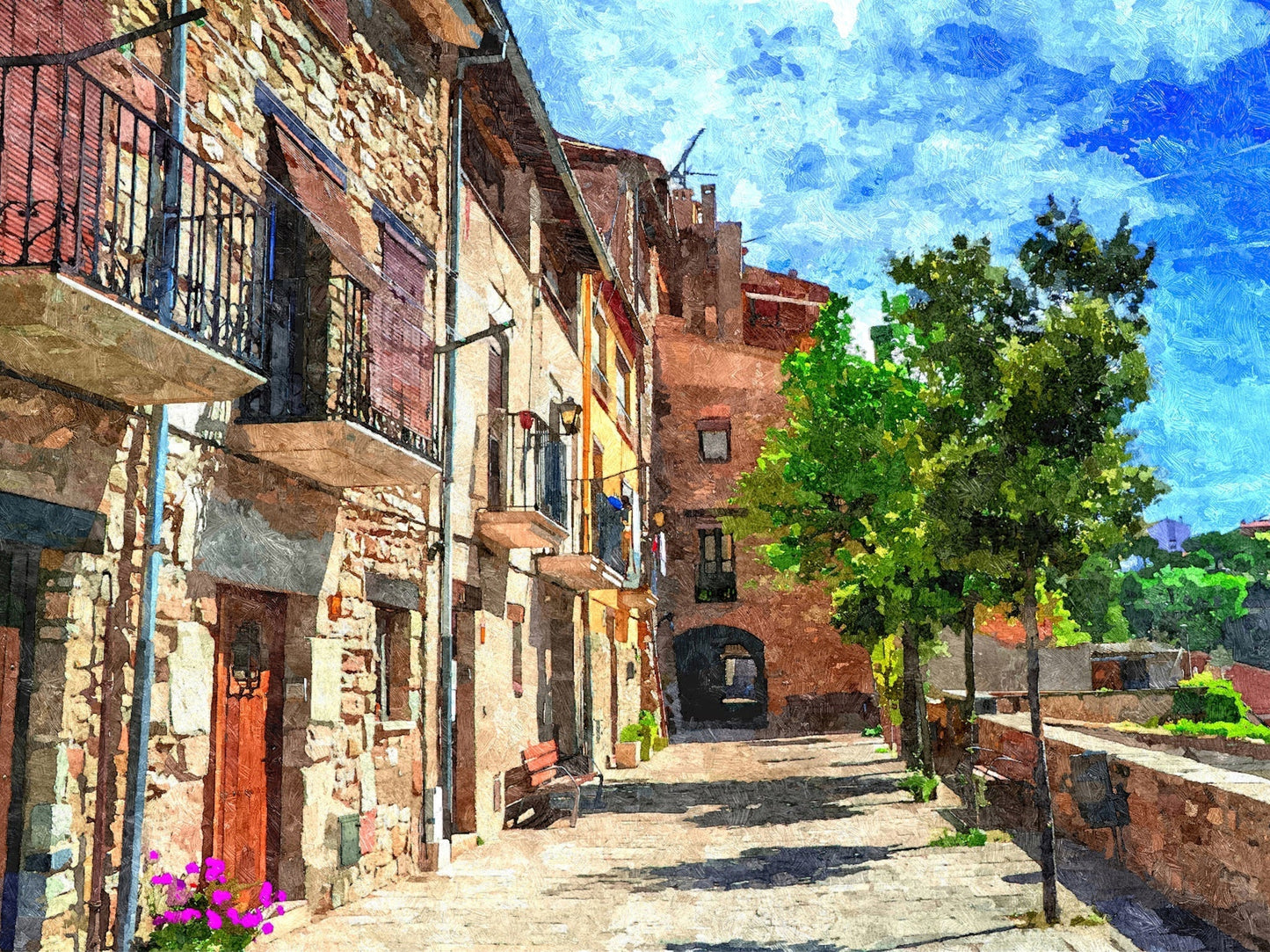 Colorful Village Street 