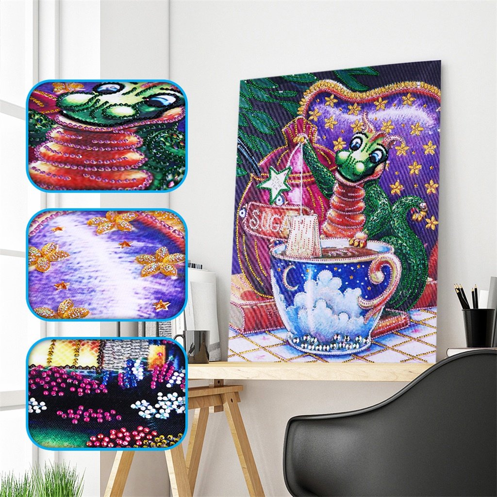 Dragons Tea special diamond painting kit by All Diamond Painting