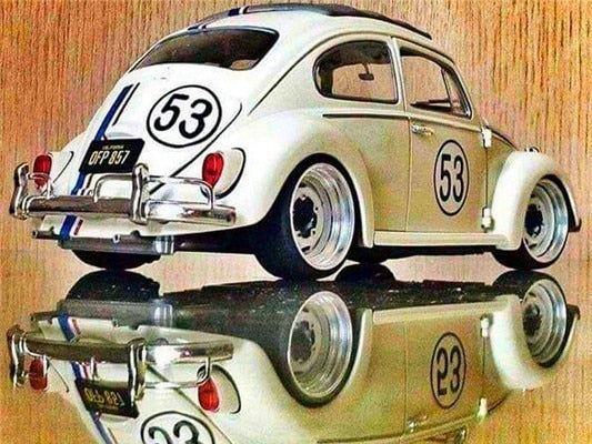 The Famous Herbie VW Beetle car - Paint with diamond - 