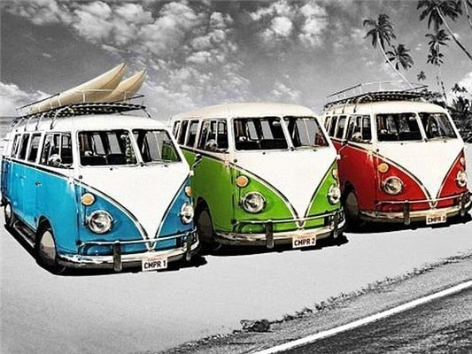 The Vintage Volkswagen Type 2 mini bus - 5D DIY full diamond