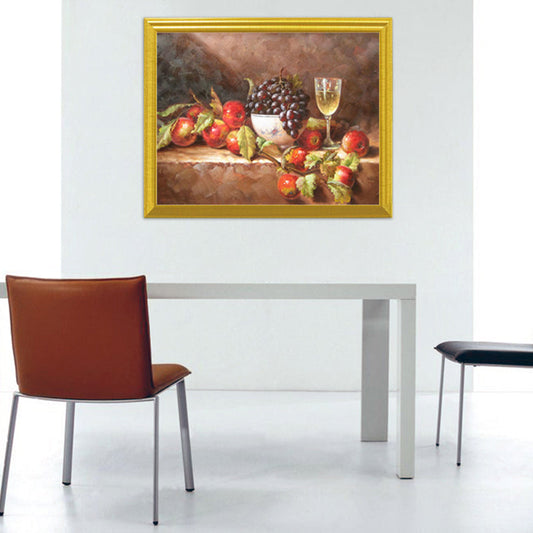Fruits on Table with Wine Glass DIY Diamond Painting
