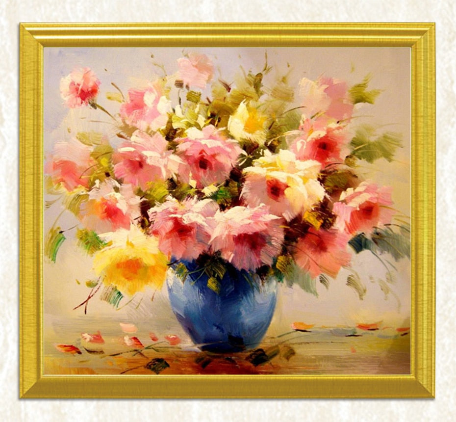 Pretty Flowers & Vase DIY Painting