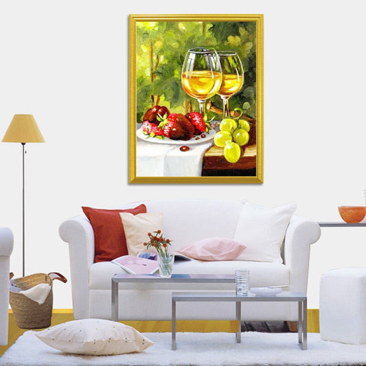 Fruit Plate & Glasses of Wine DIY Painting