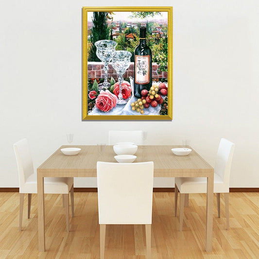 Wine, Fruits & Roses DIY Painting