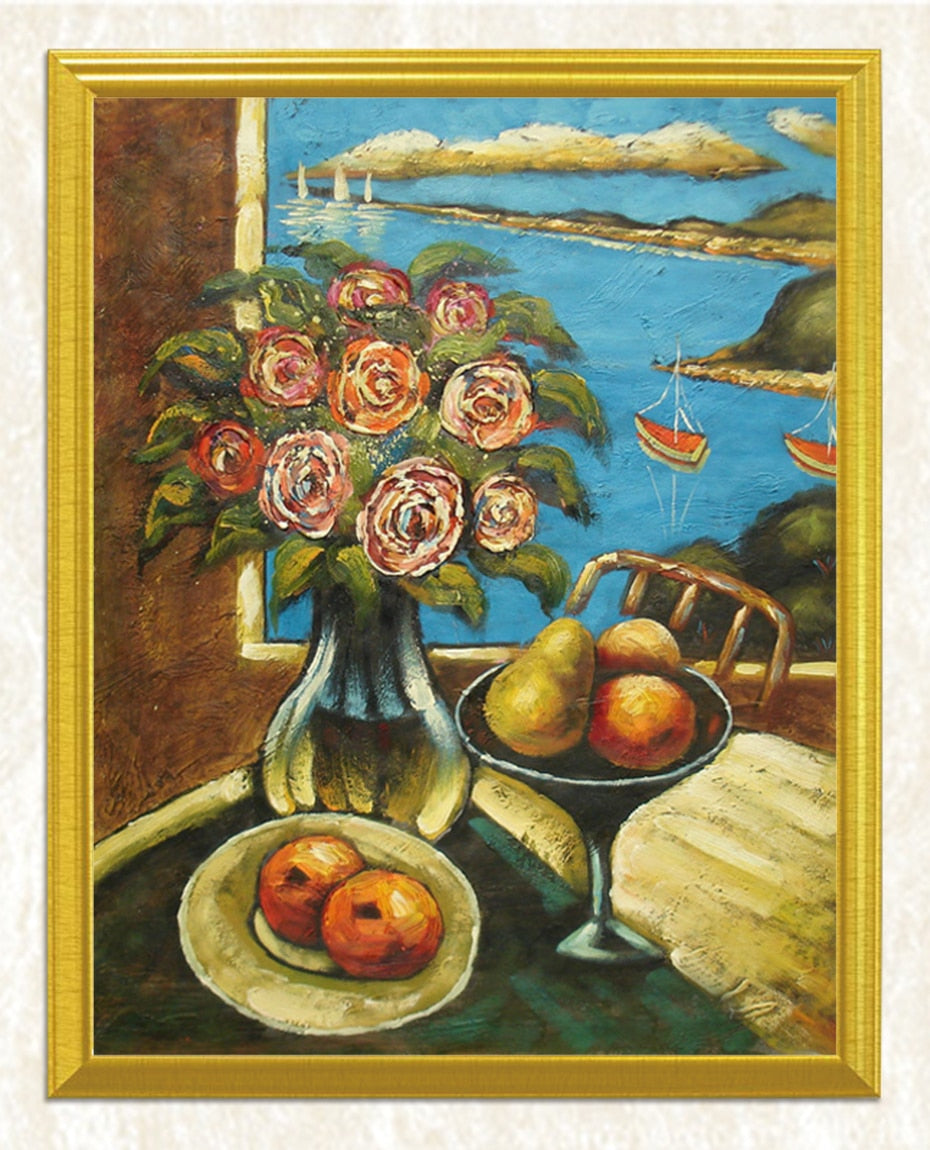 Still Life Roses & Fruits DIY Painting