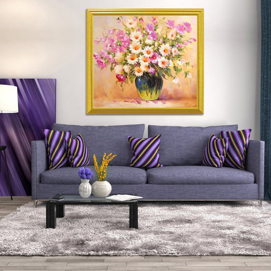 Pink & White Flowers DIY Painting