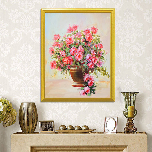 Fresh Pink Flowers Pot DIY Painting