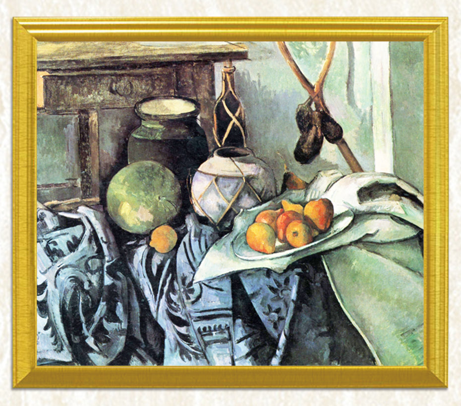 Still Life with a Ginger Jar & Eggplants - Paul Cézanne