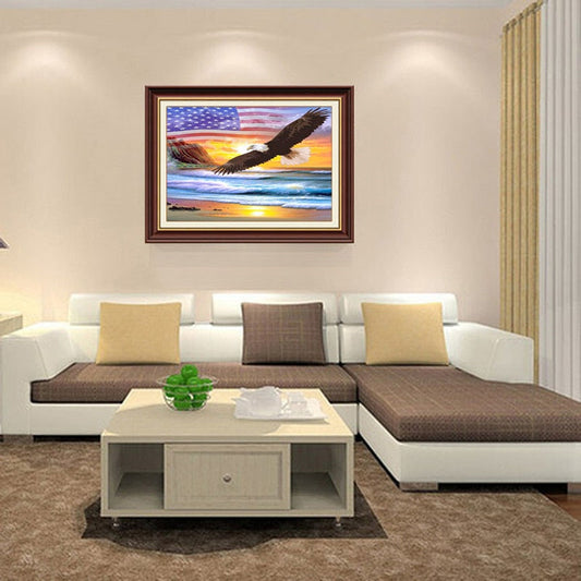 Eagle Flying on the Beach