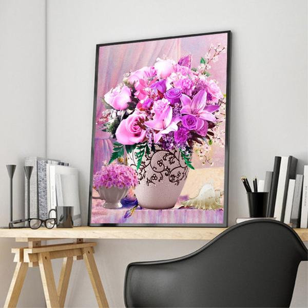 Pink & Purple Roses DIY Diamond Painting