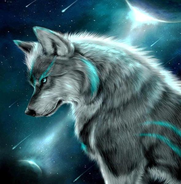 wolf diamond painting
